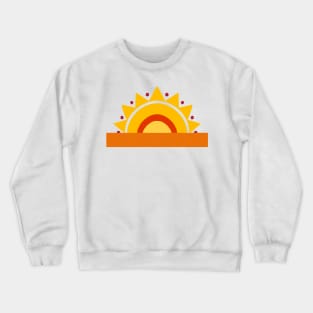 Turquoise and orange geometric sunrise Crewneck Sweatshirt